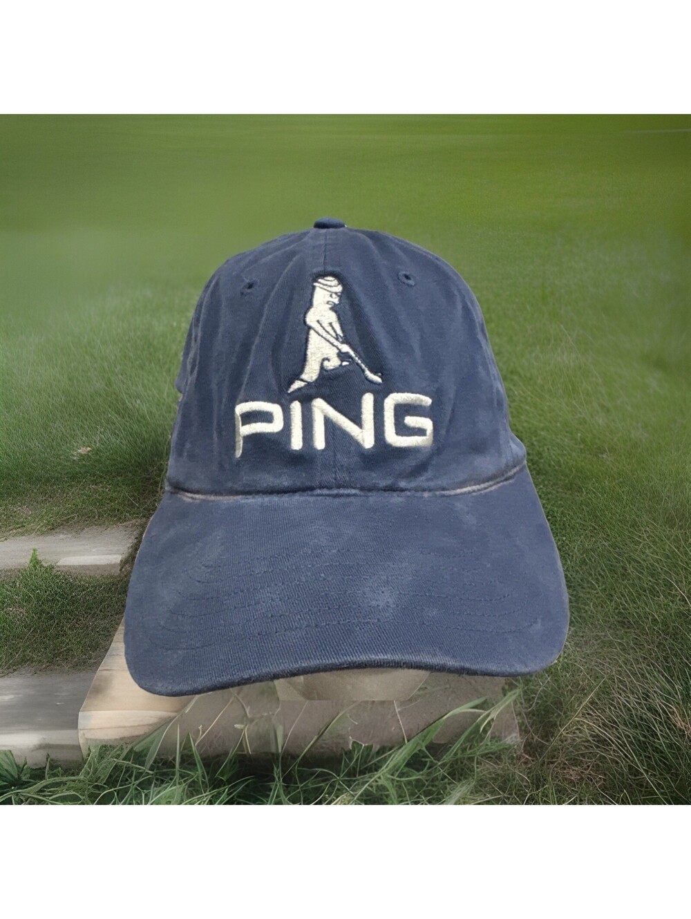 Ping I3 Golf Clubs Mr Ping Golfing Blue Gray Baseball Cap Sz M/L